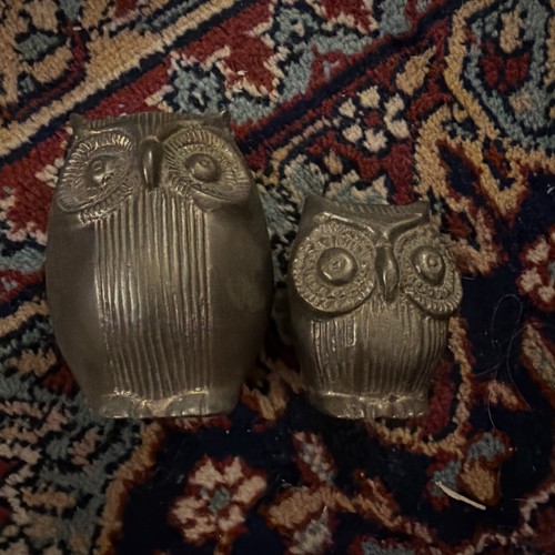 Pair owl figurines paper - of,