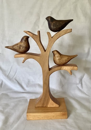 Hand carved teakwood - hand, birds
