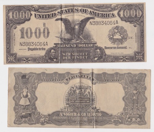 Advertising banknote 1000 - banknote,