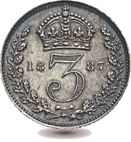 1887 victoria threepence 3d - threepence,