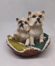 West Highland White Terrier puppies in a basket collectable miniature dogs 