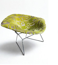 Authentic Knoll Bertoia Modernist Large Diamond Lounge Chair in Lime Green