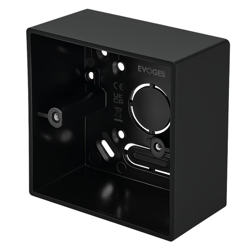 Black pvc pattress - pattress, 44mm