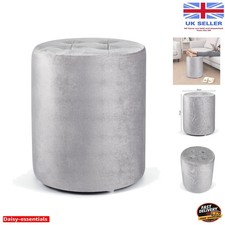 Chic Round Grey Dressing Stool
