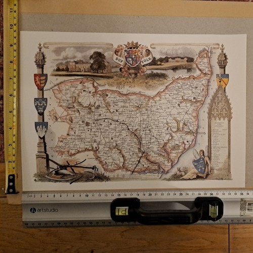 Vintage county map suffolk - vintage,