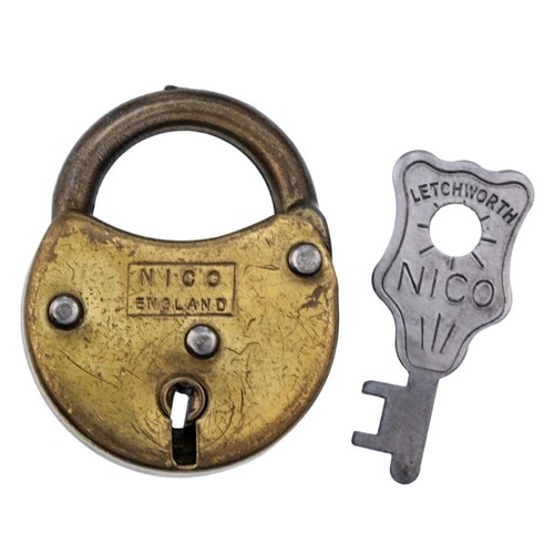 Vintage padlock brass nico - vintage,