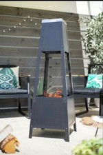 La Hacienda Contemorary Silver Top Chimenea Black Brand New in Box RRP £94.99 