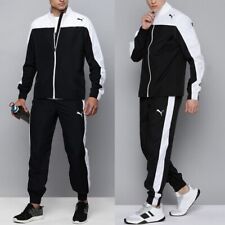 Puma Men's Tracksuit Sports Suit Jogging Suit Jacket + Pants Black/White