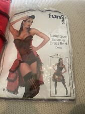 Red  Burlesque Basque Dress Up /Fancy Dress Costume -Fun Shack -  Size S