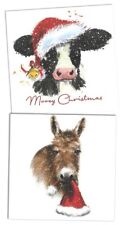 10 x Hillside 'Jingle Bells' Cow and Donkey Christmas Cards