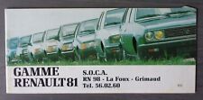 RENAULT RANGE orig 1981 French Mkt Small Brochure - 5 Turbo Alpine A310 Rodeo