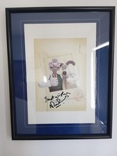 Wallace & Gromit Framed Picture (Signed by Nick Park, Official Aardman Stamp)