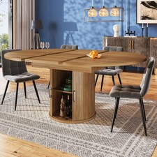Extendable round dining table - round,