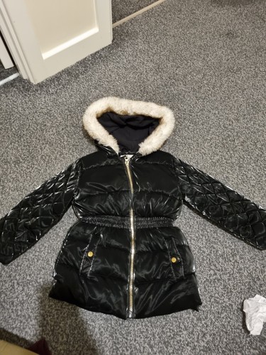 Girls black puffet elasticated - girls,