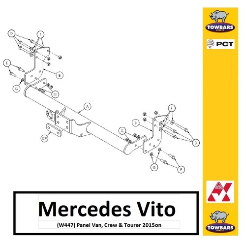 Towbar for mercedes vito w447 - for,