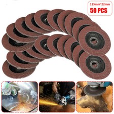 50x FLAP GRINDING SANDING DISCS 115mm 4.5" 40 60 80 120 GRIT ANGLE WHEEL
