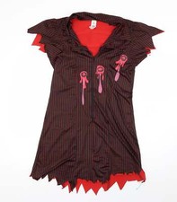 Smiffys Womens Black Polyester Blend Bodycon Size M Zip - Bullet Woun