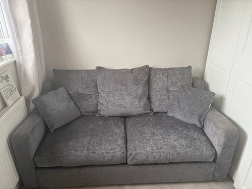 Dfs grey seater pullout sofa - grey, 3-seater