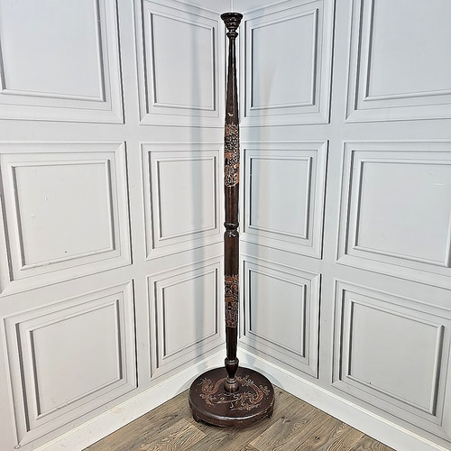 Vintage carved standard lamp - lamp,