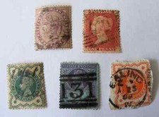 5 GB VICTORIAN STAMPS USED