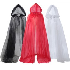 Women Men Mesh Hooded Cape
