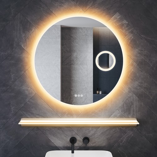 Round led bathroom mirror set - led,