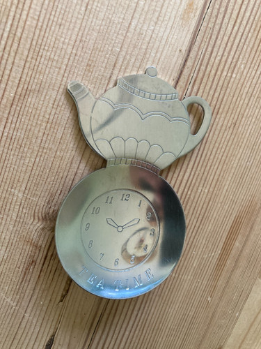Metal tea caddy spoon teapot - tea,