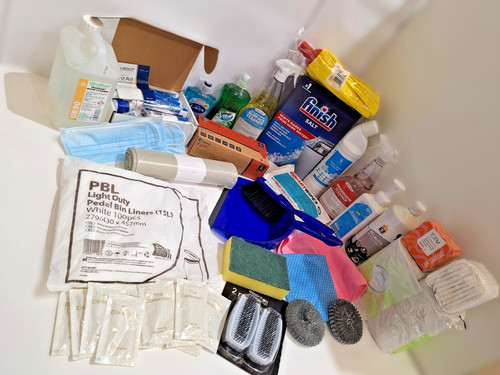 Mixed cleaning toiletries - cleaning,