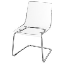IKEA CARL OJERSTAM TOBIAS CHROME CANTILEVER CLEAR PERSPEX CHAIRS RRP £85 each!