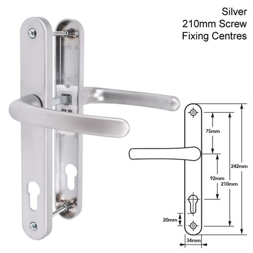 Upvc door handle 92pz sprung - upvc,