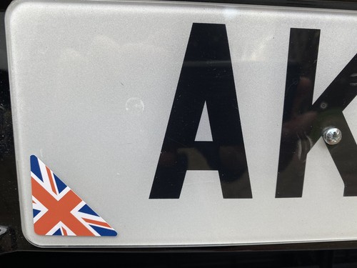 Number plate corner union jack - plate,