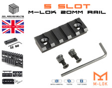 Aluminium 5 Slot M-LOK Handguard Rail Section 20mm x 55mm Weaver Picatinny MLOK