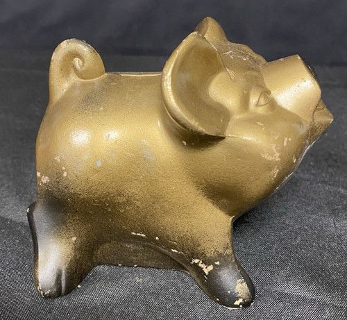 Brass vintage piggy bank - bank, by