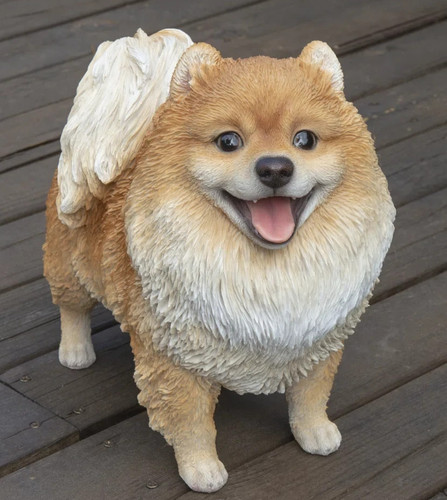 Pomeranian dog statue - pomeranian, garden