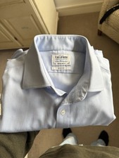 Non Iron TM LEWIN BLUE SHIRT 17 Collar Regular Fit Great Condition