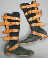 Womens Vivienne Westwood Pirate Boots Suede Leather Size 4UK, Buckle 37EU