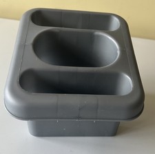 Silver Grey Plastic Sink Tidy Caddy Cutlery kitchen Platinum W6.5”xL7.5”D5.5” 