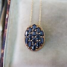925 Sterling Silver Necklace, Natural Sapphire Pendant, 2.66ct, Gold Plated 