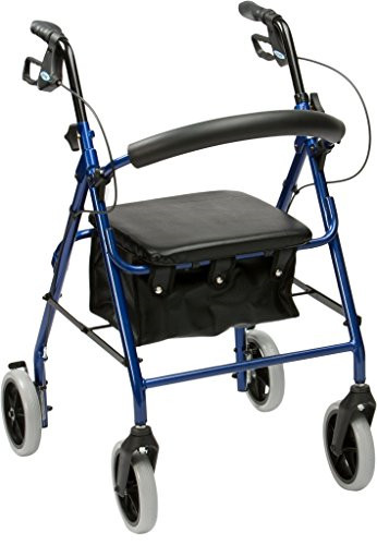 Blue aluminium rollator with - blue,