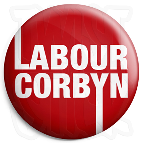 Labour corbyn 25mm button - labour,