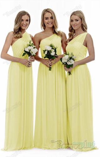 Chiffon one shoulder long - chiffon,