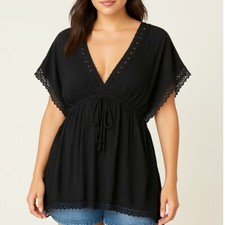 Topshop Black Crochet Lace