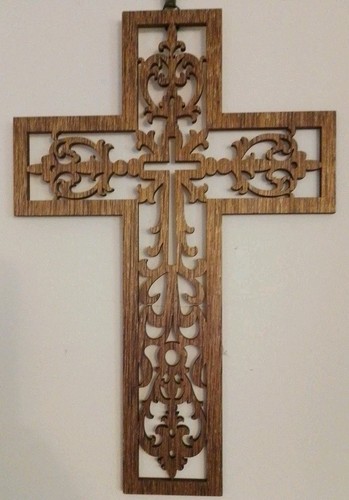 Wooden wall crucifix cross - wooden,