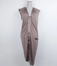 JOSEPH Pure Silk Omaha Parachute Sand Nude Midi Dress38Fr UK 10 Fine Knit Jersey