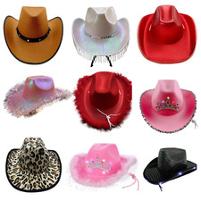Texan Cowboy Hat Adult Wild West Rodeo Cowgirl Hat Western Fancy Dress Accessory