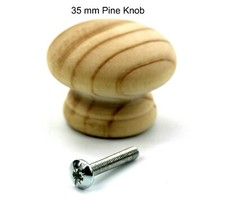 WOODEN PINE KNOBS Turned Cupboard Cabinet Drawer Door knob  - 4 Sizes available