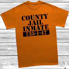 County Jail Inmate T-Shirt Fancy Dress, Prison Joke Tee, Halloween Costume,
