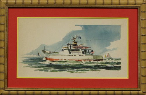 Private yacht c1960s - yacht,