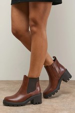 Oasis Dark Tan Chelsea Boots Womens Casual Boots