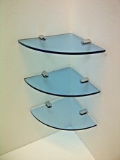 PACK OF 3 ACRYLIC CORNER SHELVES 180MM TO 300MM SIZES VARIOUS PERSPEX COLOURS 